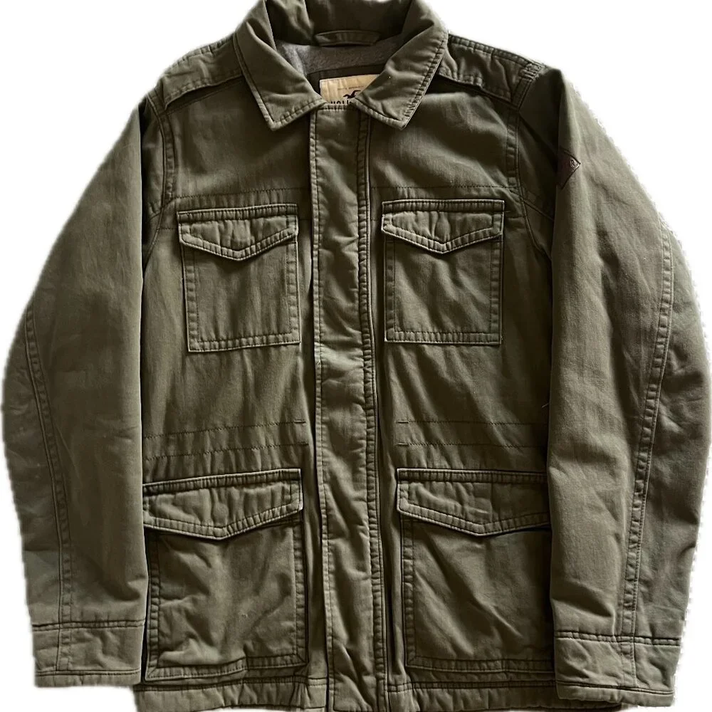 Hollister Men's Large Olive Cargo Jacket - Picture 1 of 5
